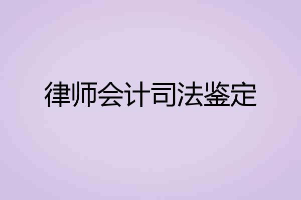 律师会计司法鉴定