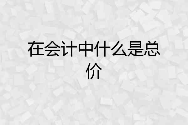 在会计中什么是总价