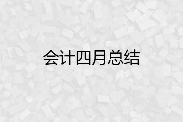 会计四月总结