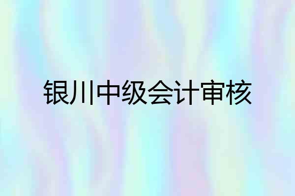 银川中级会计审核
