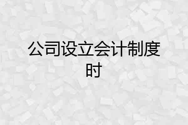 公司设立会计制度时