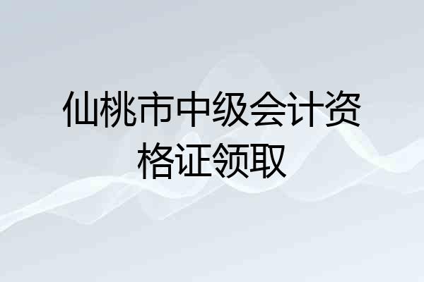 仙桃市中级会计资格证领取