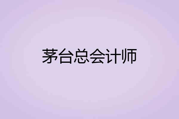 茅台总会计师