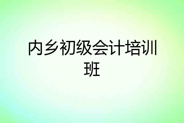 内乡初级会计培训班