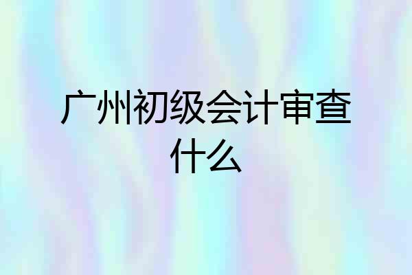 广州初级会计审查什么