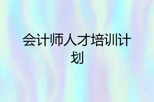 会计师人才培训计划