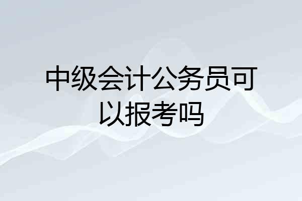 中级会计公务员可以报考吗