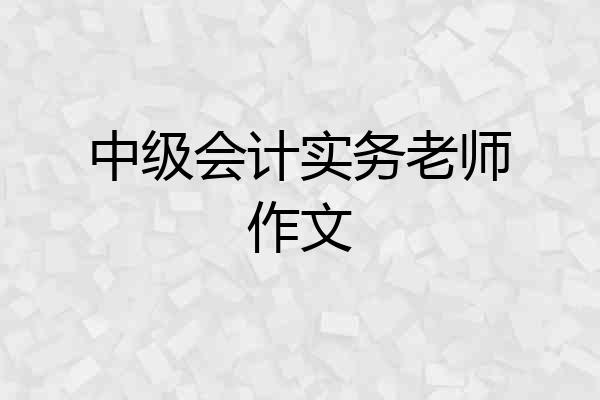 中级会计实务老师作文