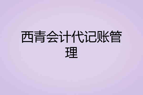 西青会计代记账管理