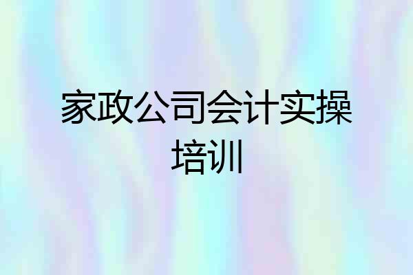 家政公司会计实操培训