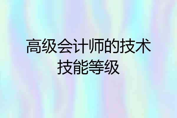 高级会计师的技术技能等级