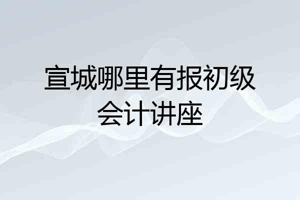 宣城哪里有报初级会计讲座