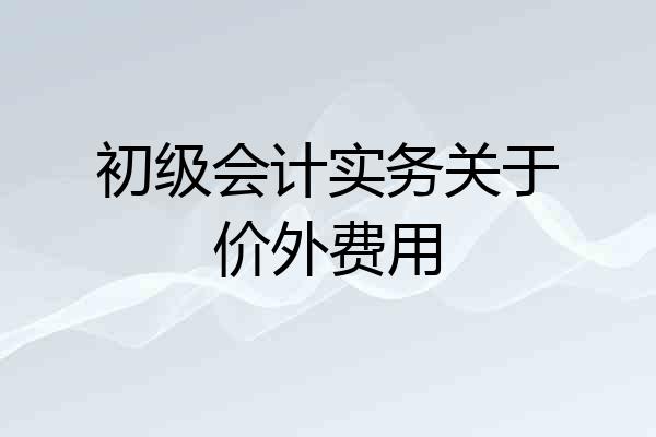 初级会计实务关于价外费用
