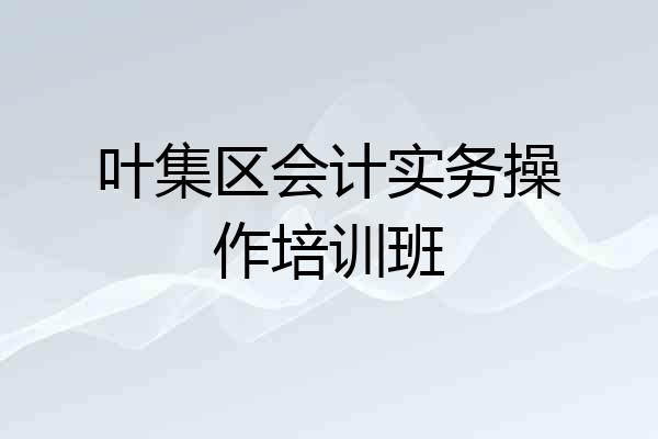 叶集区会计实务操作培训班