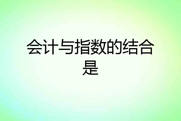 会计与指数的结合是