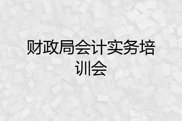 财政局会计实务培训会