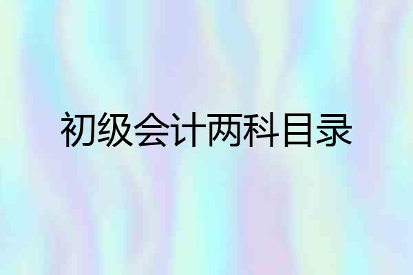 初级会计两科目录