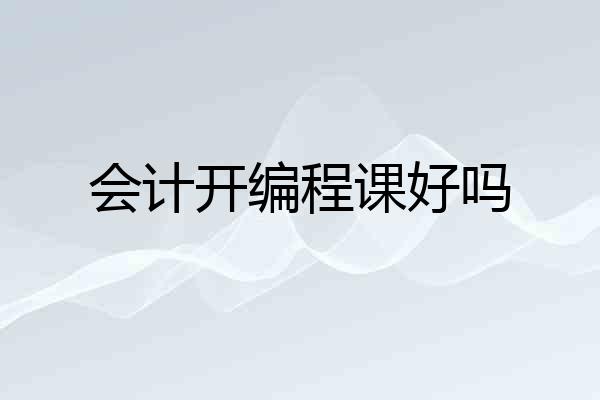 会计开编程课好吗
