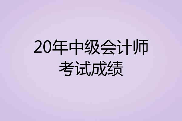 20年中级会计师考试成绩