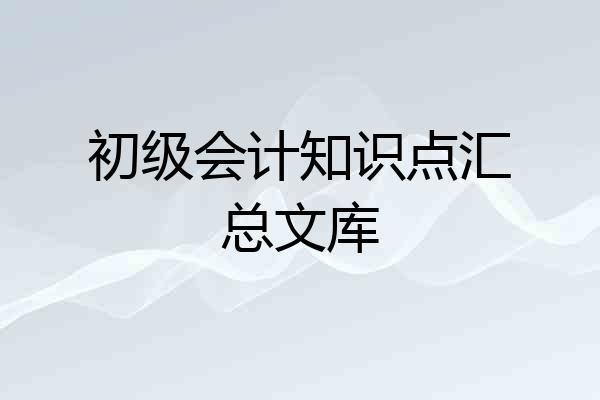 初级会计知识点汇总文库