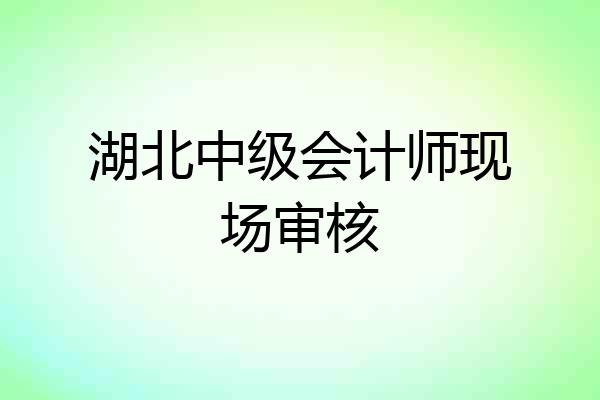 湖北中级会计师现场审核