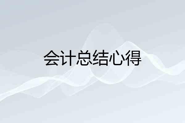 会计总结心得