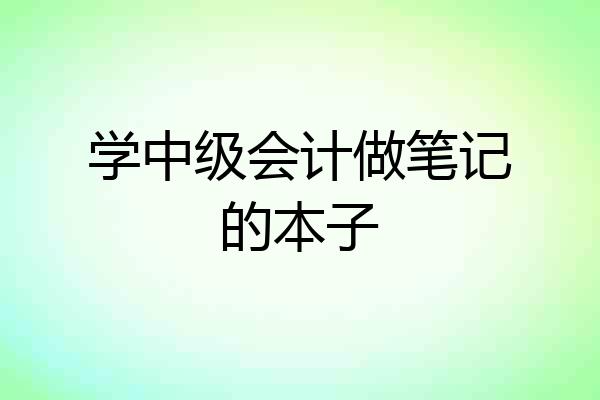 学中级会计做笔记的本子