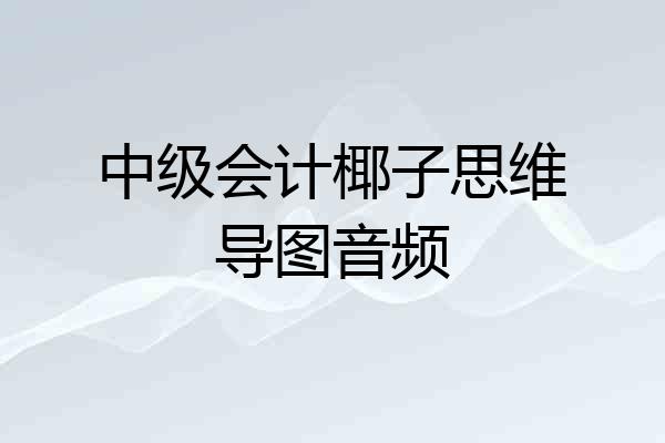 中级会计椰子思维导图音频