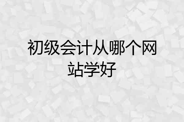 初级会计从哪个网站学好
