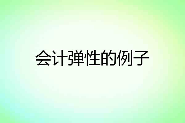 会计弹性的例子