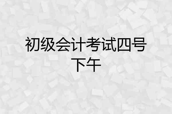 初级会计考试四号下午
