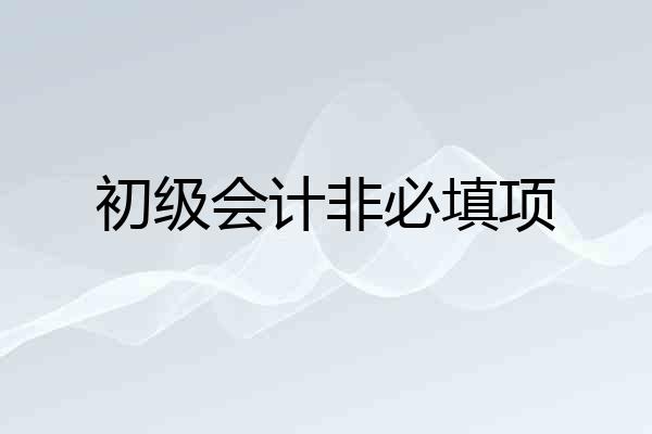 初级会计非必填项