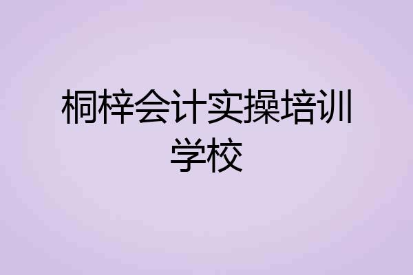 桐梓会计实操培训学校