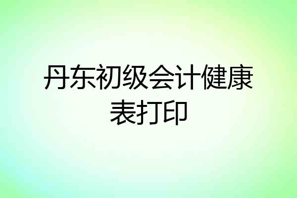 丹东初级会计健康表打印