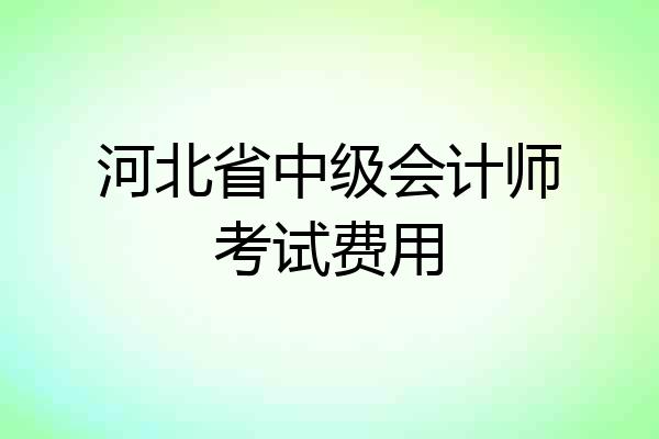 河北省中级会计师考试费用