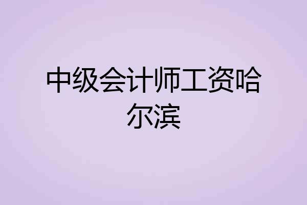 中级会计师工资哈尔滨