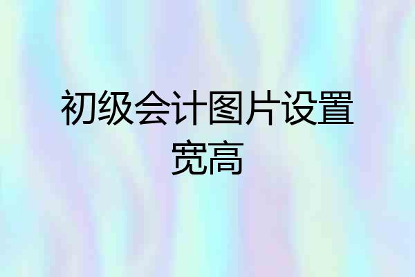 初级会计图片设置宽高