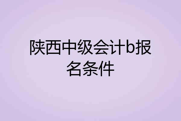 陕西中级会计b报名条件
