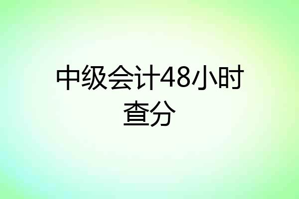 中级会计48小时查分