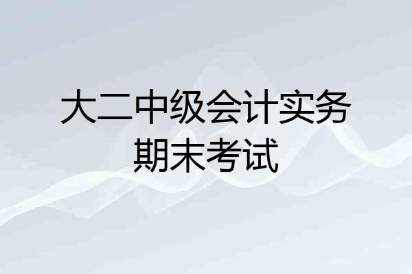 大二中级会计实务期末考试