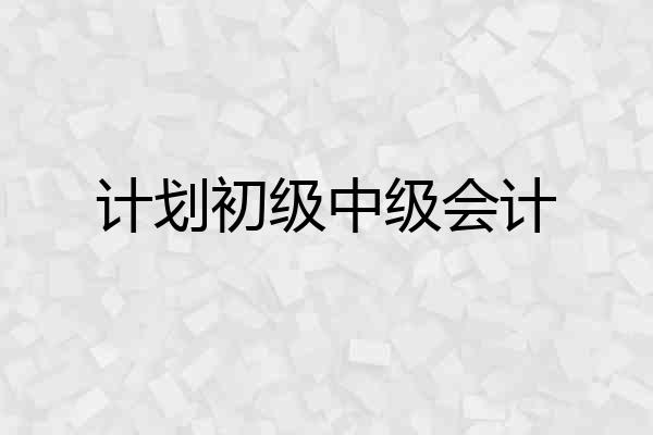 计划初级中级会计