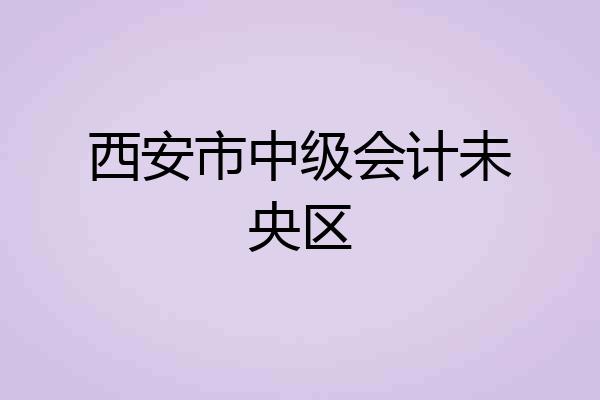 西安市中级会计未央区