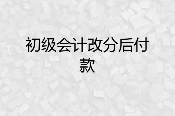 初级会计改分后付款