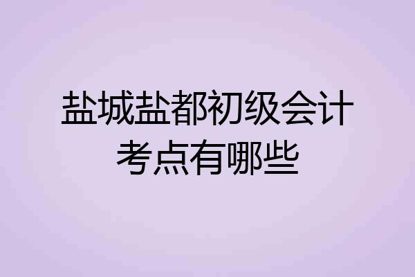 盐城盐都初级会计考点有哪些
