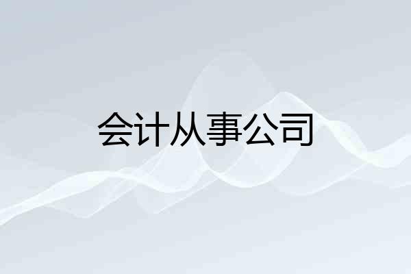 会计从事公司