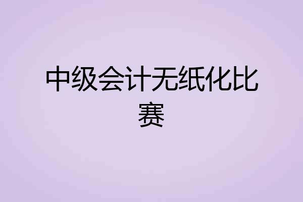 中级会计无纸化比赛