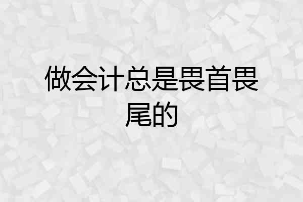 做会计总是畏首畏尾的