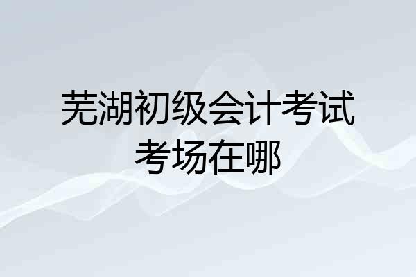 芜湖初级会计考试考场在哪