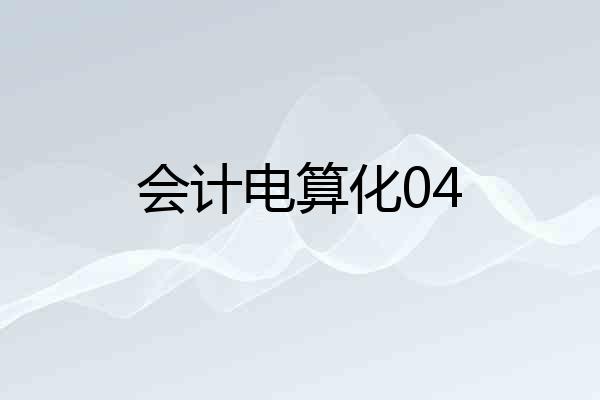 会计电算化04