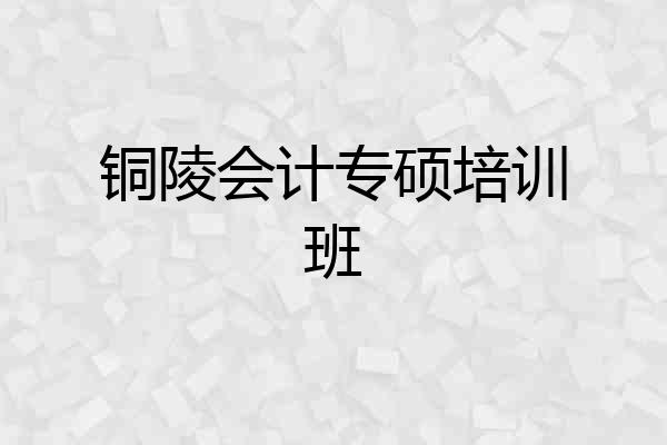 铜陵会计专硕培训班